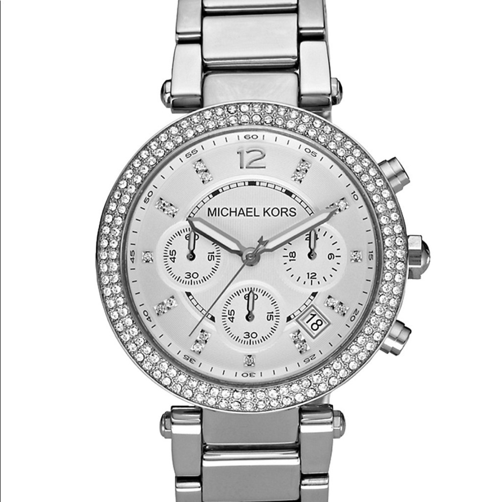 MICHAEL KORS Parker Pavé Stainless Steel Watch
